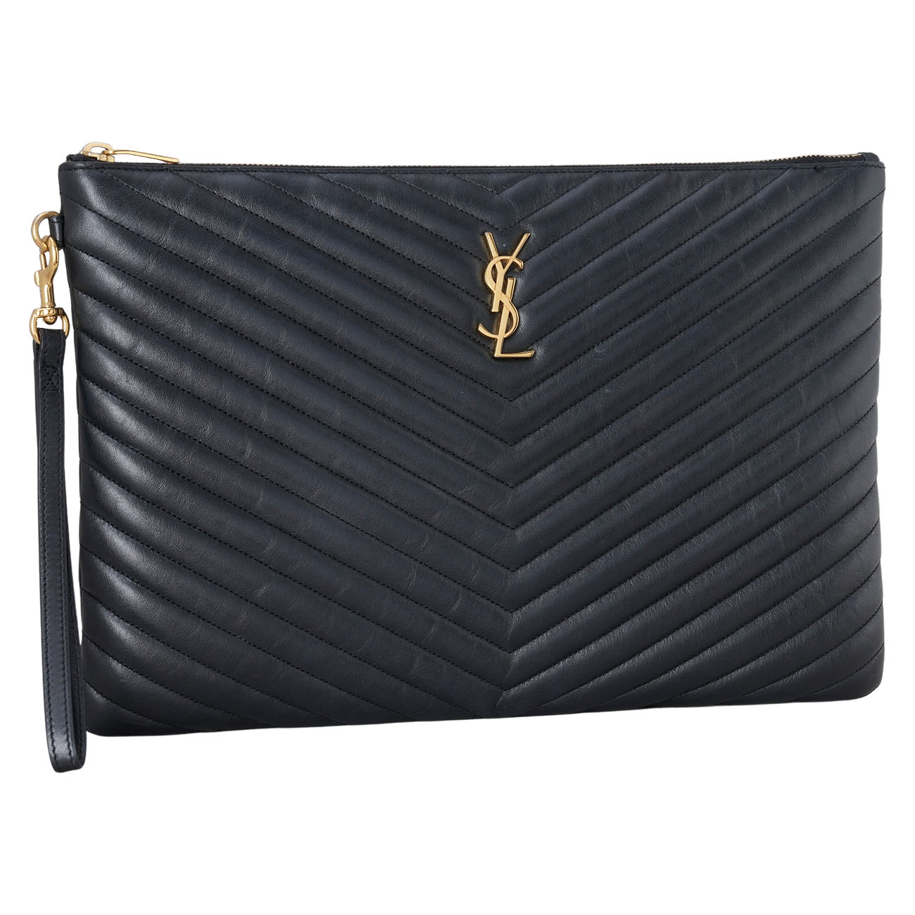 YVES SAINT LAURENT(USED)생로랑 440222 모노그램 쉐브론 클러치